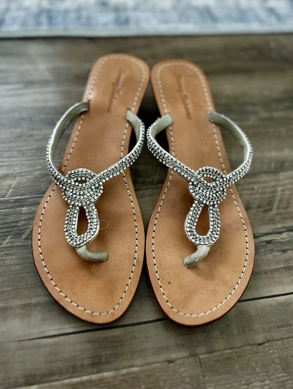 Tommy Bahama Rhinestone Sandals Women’s Size 10 Slight Heel